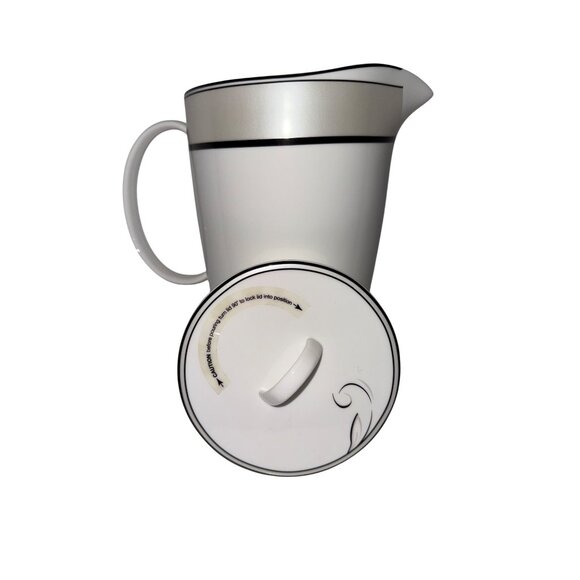 Lenox Viola Simply Fine Pour It On Pitcher with Locking Lid Bone China White NIB - Picture 1 of 9